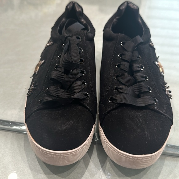 Libby Edelman Suede Embellished Sneakers - Picture 3 of 5